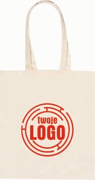 TORBA BAWEŁNIANA Z NADRUKIEM 38X42 UCHO DŁ 50 szt