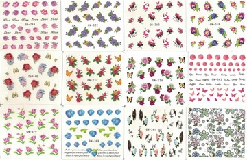 SUNONE NAKLEJKI DO MANICURE MIX OKOŁO 50 ARKUSZY