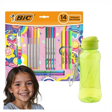 BIG ZESTAW PIŚMIENNICZY MOC KOLORÓW 14 PRZYBORÓW + BIDON ZIELONY 430 ML