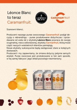 Puree owocowe banan, pulpa bananowa 1kg