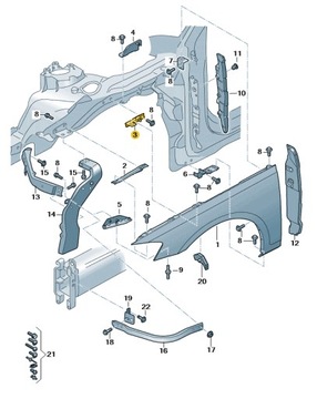 UCHWYT BŁOTNIKA PRZEDNIEGO LEWY AUDI A8 D5 ASO ORYGNIAŁ NOWY 4N0821469A