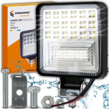 HALOGEN IP 65 LAMPA ROBOCZA COFANIA LED 12V DO CIĄGNIKA TRAKTORA 16W