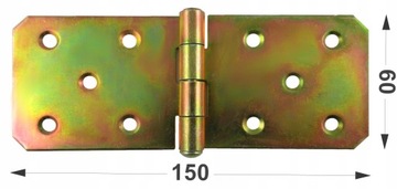 ПЕТЛЯ СТРОИТЕЛЬНАЯ НАКЛАДНАЯ ДЛЯ ДВЕРЕЙ 60 х 150 ОЦИНКОВАННАЯ