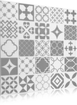 Потолочные кессоны из полистирола PATCHWORK GREY белого цвета