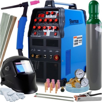 Spawarka Inwertorowa AC/DC TIG 210 Puls Aluminium Zestaw 200A Sherman