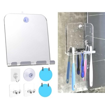 Портативное небьющееся акриловое зеркало для бритья для душа с прямоугольником всасывания