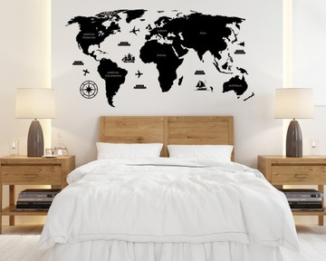 Деревянная карта мира декоративная подробная 3D модель