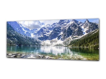 Obraz szklany 125x50 grafika za szkłem góry