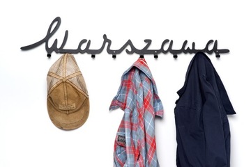 Warszawa #2 - CZARNY Wieszak na ubrania 80cm Loft