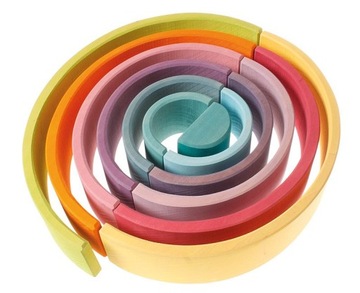 Деревянная Радуга ГРИММ 12 шт. Деревянные кубики ДЛЯ ДЕТЕЙ Пастель 3+