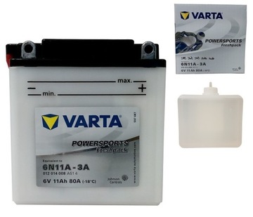 Аккумулятор для мотоцикла Varta 6N11A-3A 6V 11Ah 80A
