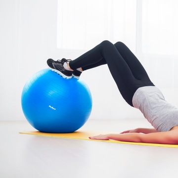 Мяч для реабилитационной гимнастики 75 см с ручным насосом, синий