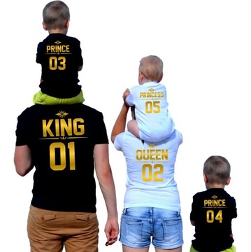5 KOSZULEK DLA RODZINY KING QUEEN PRINCE PRINCESS