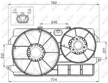 VENTILÁTOR CHLADIČŮ TOURNEO CONNECT TRANSIT 1.8