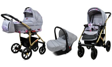 BabyLux Wózek 3w1 dziecięcy spacerówka Largo ALU