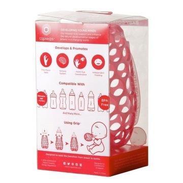 CogniKids Grip osłonka uchwyt kognitywny do butelki ROSE