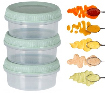 Pojemnik Plastikowy na Żywność Sos Sojowy Zestaw 3