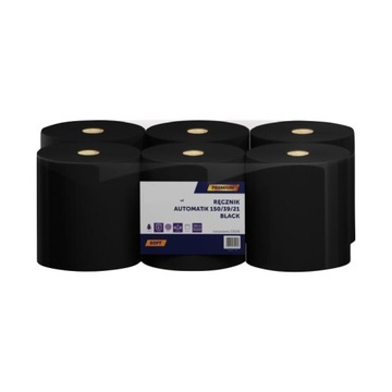 Ręcznik w roli Linea automatik czarny 150m 6szt.