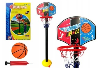 ZESTAW DO KOSZYKÓWKI mini DLA DZIECI REGULOWANY do 140cm + POMPKA + PIŁKA