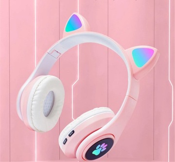 НАУШНИКИ ДЛЯ ДЕТЕЙ BLUETOOTH LED RGB CAT EARS