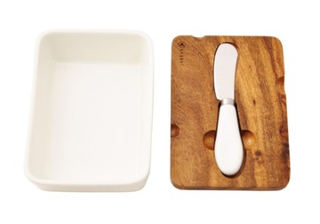 Набор сахарниц и масла из акации