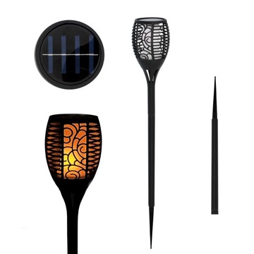 LAMPA SOLARNA POCHODNIA PŁOMIEŃ LED OGRODOWA 79CM