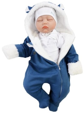 CIEPŁY KOMBINEZON PAJACYK FUTRO BAWEŁNA 62 L46A