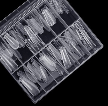 ДВОЙНЫЕ ВЕРХНИЕ ФОРМЫ ДЛЯ АКРИЛОВОГО ГЕЛЯ 120 ШТ. КОРОБКА БАЛЕРИНА С ВЫПУСКНЫМ