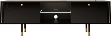 Szafka RTV CRISTAL 01 160x40 czarny+LED połysk MEG
