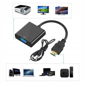 АДАПТЕР АДАПТЕР-ПРЕОБРАЗОВАТЕЛЬ ИЗ HDMI В VGA+АУДИО