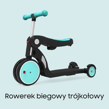 BeBehoo Трехколесный самокат Велосипед Детский автомобиль Красный 5в1 2-6 лет