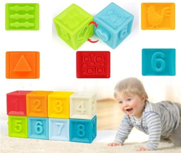 МЯГКИЕ СЕНСОРНЫЕ БЛОКИ, ШАРИКИ, ЖИВОТНЫЕ, ЦИФРЫ, НАБОР 20 шт., ДЕТСКИЕ