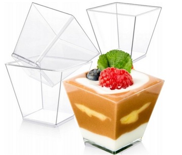 POJEMNIKI do DESERÓW PUCHARKIDUŻE na DESERKI PIRAMIDA FINGERFOOD 200ML50SZT