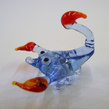 Figurka szklana Skorpion Niebieski Zodiak FM mikro