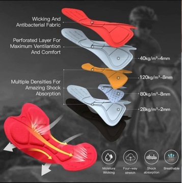 SPODENKI KRÓTKIE ROWEROWE KOLARSKIE SZORTY MĘSKIE Z WKŁADKĄ r XXL