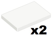LEGO 26603 Tile 2x3 Biały 2 szt. NOWA