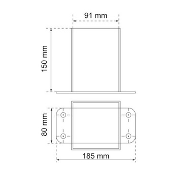Соединитель настенно-поворотный 90х90 мм 90° серый