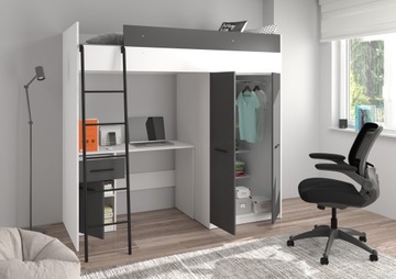 Hi5 UNI белый/графитовый двухъярусная кровать