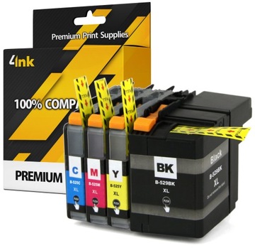 4x TUSZE LC529 LC525 DO DRUKARKI BROTHER DCP-J105