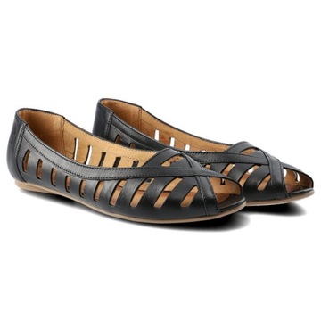 Czarne Baleriny Maciejka Damskie Eleganckie Buty