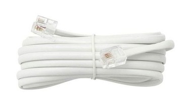 Kabel Przewód telefoniczny 2x RJ11 6p2c 30m biały