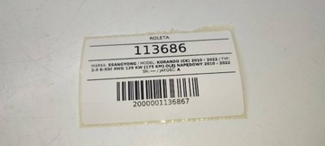 ROLETA KUFRU POLIČKA ZADNÍ 79880-34000 SSANGYONG KORANDO III