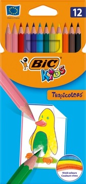 Kredki ołówkowe szkolne BIC Tropicolors 12 kolorów