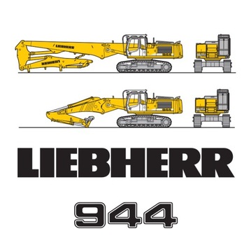 KOMPLET naklejek LIEBHERR 944 WYSOKIEJ jakości