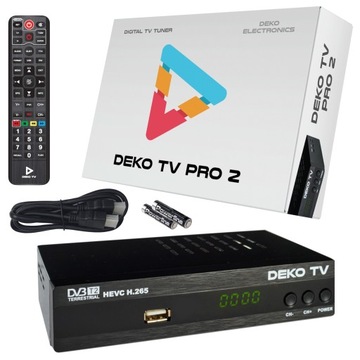 Tuner Dekoder DVBT2 DekoTV PRO2 Telewizji Naziemnej DVB-T2 HEVC H.265 DEKO