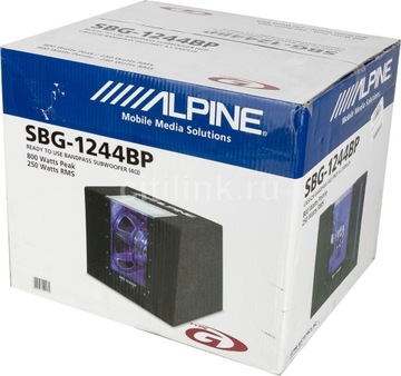 SKRZYNIA BASOWA ALPINE SBG-1244BP MEGA MOCNY BASS 800W 30CM Band Pass LED