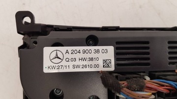 MERCEDES W204 FACELIFT PANEL ŘÍZENÍ VENTILACE KLIMATIZACE A2049003803