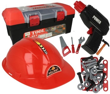 Zestaw narzędzi dla dzieci majsterkowicz wiertarka skrzynka warsztatowa