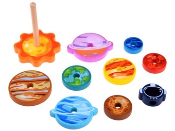 деревянная ПИРАМИДА головоломка башня планеты космос БЛОКИ