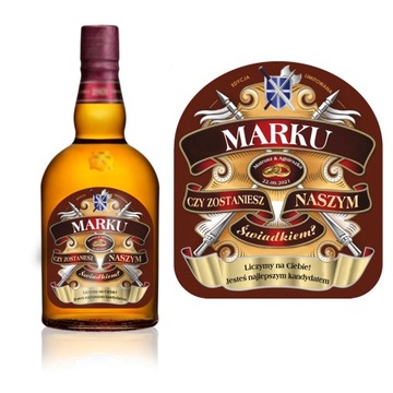 PROŚBA DLA ŚWIADKA ŚLUBU ETYKIETA WHISKY CHIVAS
